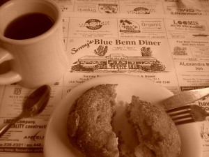 Blue Benn Diner coffee and doughnut old fashoined