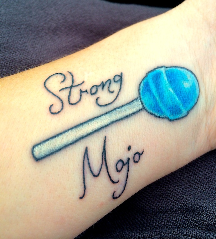 Blue Lollipop Road tattoo