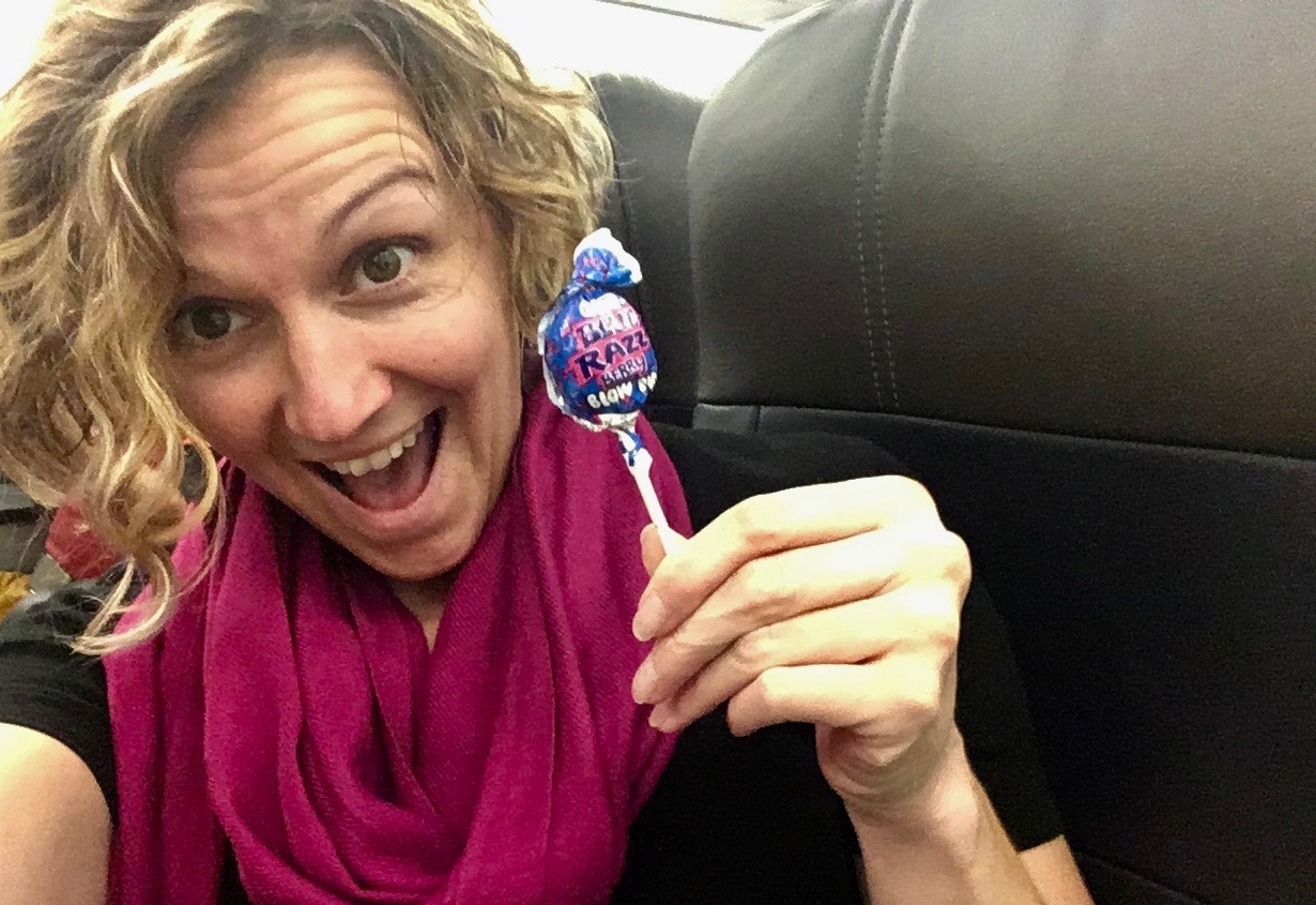 Blue Lollipops on a Plane